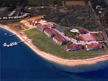 aerial photo, shorefront condominium, Greenport, East Marion, NY