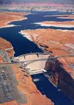 Gle Canyon Dam, Lake Powell, Page, Arizona, engineering, construction, bridge building
